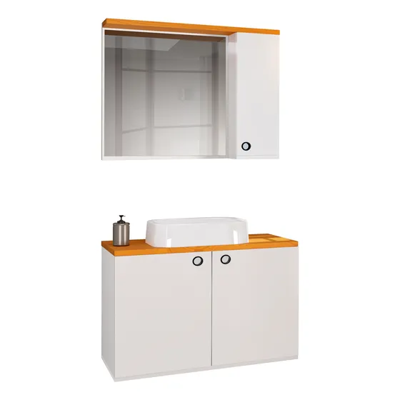 Kit Gabinete De Banheiro Com Cuba Suspenso