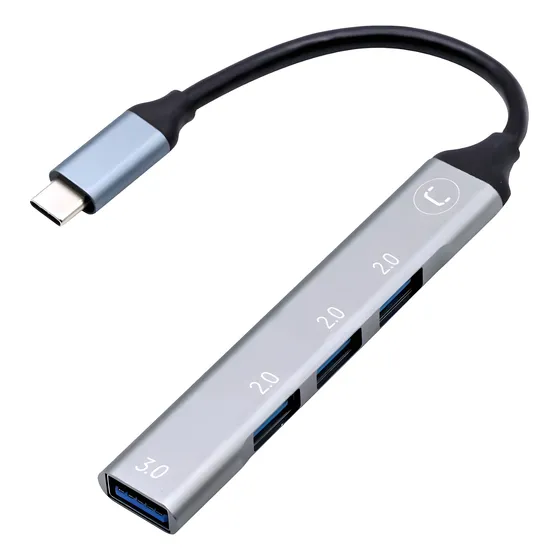 Hub De 4 Puertos Unno Tekno Usb C A Usb A Hb1013sv