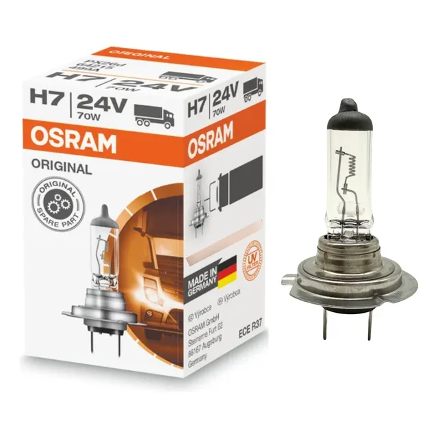Kit 10 Lâmpadas Halógena 24v 70w H7 3500 Lumens Osram
