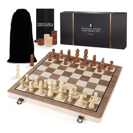 Banna Juego De Ajedrez Y Damas Magnético Juego De Estrategia Para Entrenar El Pensamiento Lógico Tablero De Ajedrez Plegable Ajedrez De 39 X 39 Cm