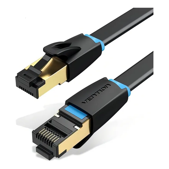 Cable de red plano Vention Rj45 Cat8 de 40 gbps, 2 metros y 2000 MHz