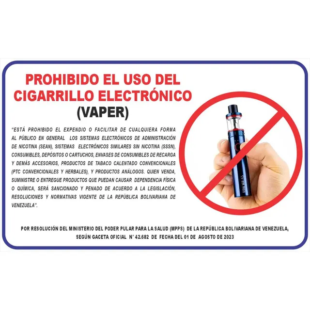 Aviso Se Prohíbe El Uso De Vaper Gaceta Oficial 