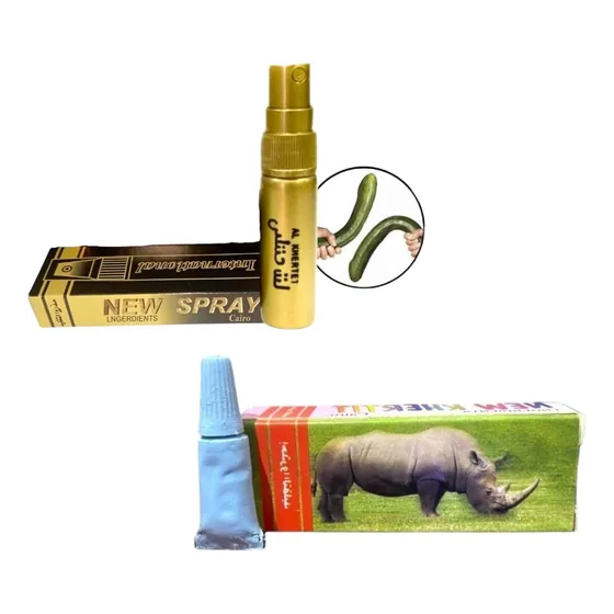 X2 Lubricante Retardante Rino Azul Dorado Spray Hombre