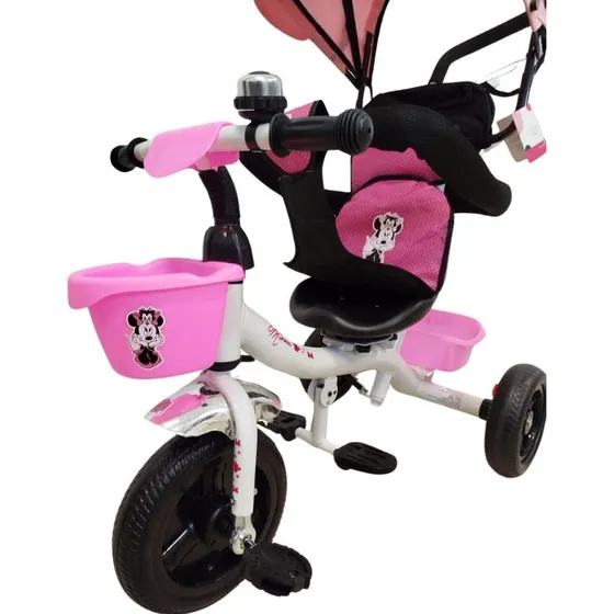 Triciclo Disney Con Asiento Giratorio Y Manija Direccional Rosa