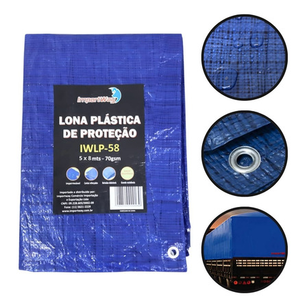 Lona Plástica 5x8 Polietileno Impermeável Reforçada 40 M² Lona Plástica 5x8 Polietileno Impermeável Reforçada 40 M²