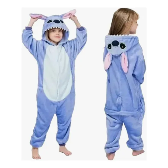 Pijama Stitch Enterito Niños Suave Disfraz Abrigado Infantil