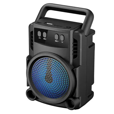 Parlante Portátil Bluetooth Recargable Con Luz Led Para Fiesta Negro