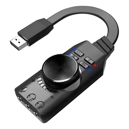 Tarjeta Sonido Usb 7.1 Gamer Para Pc/mac/linux 24 Bit