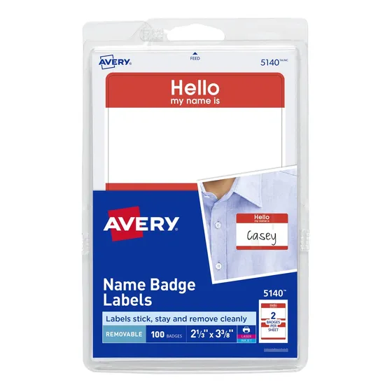 Avery 5140 Etiqueta Tipo Gafete Identificaci On Borde Rojo X
