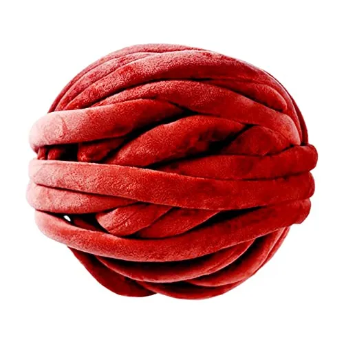 Hilo Grueso De Terciopelo Rojo Tejer Brazo Manta De Hac...