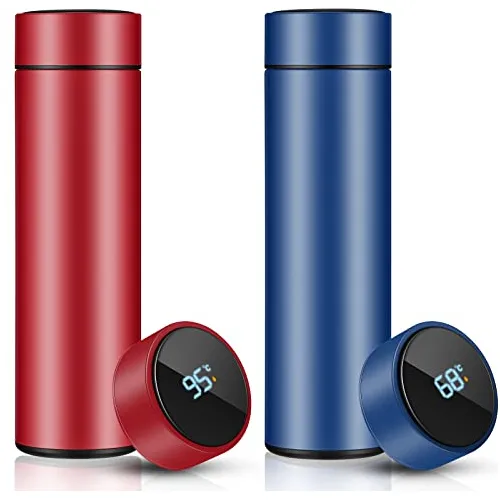 2 Pcs Smart Water Bottles Con Pantalla De Temperatura Fvs3j