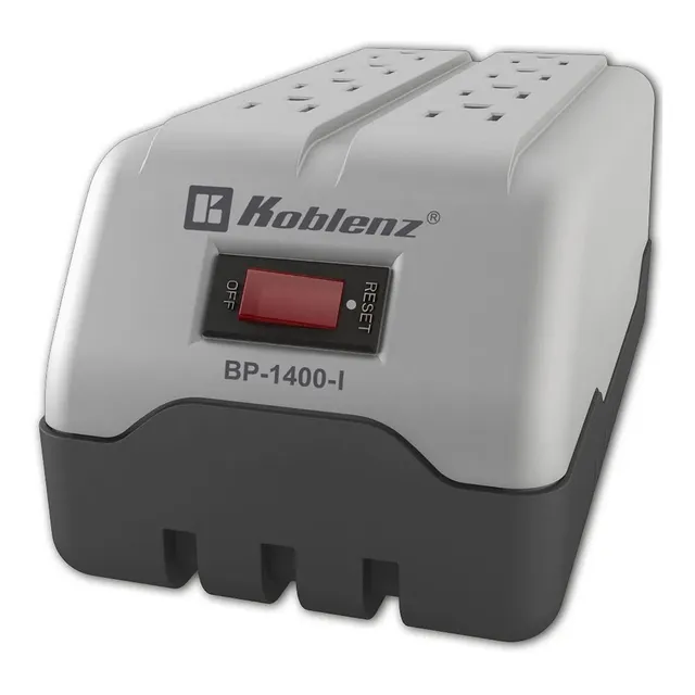 Regulador de Voltaje Koblenz BP-1400-I 1400VA Hasta 800W 8 contactos para computadoras, televisores, consolas