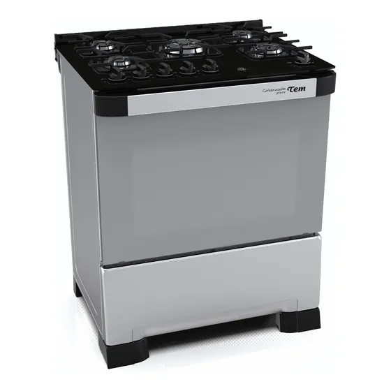 Cocina Tem Celebracion Glass 5h Mesada Vidrio Negro Albion