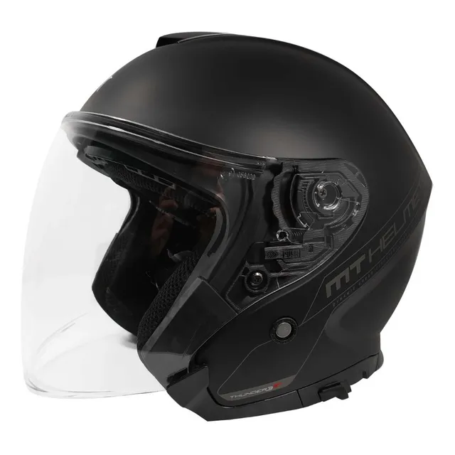 Casco Thunder 3 Sv Jet A1 Negro Mate Visor Transparente Aol