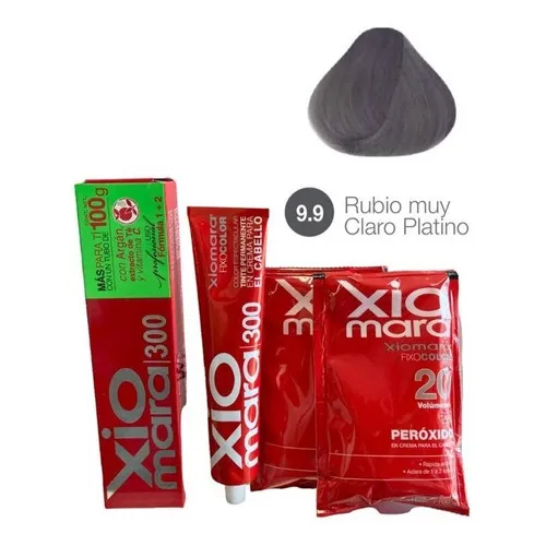 Tinte Para Cabello Xiomara 300 Colores Naturales 100g Tono 9.9 rubio muy claro platino