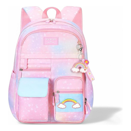 Mochila Escolar Unicornio Arcoíris Infantil Kawai Para Niña Color Rosa Claro Diseño De La Tela Liso Mochila Escolar Unicornio Arcoíris Infantil Kawai Para Niña Color Rosa Claro Diseño De La Tela Liso