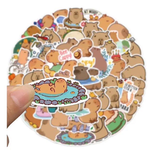 Stickers Calcomanias Capybara Chiguiro Carpincho Kawaii X50