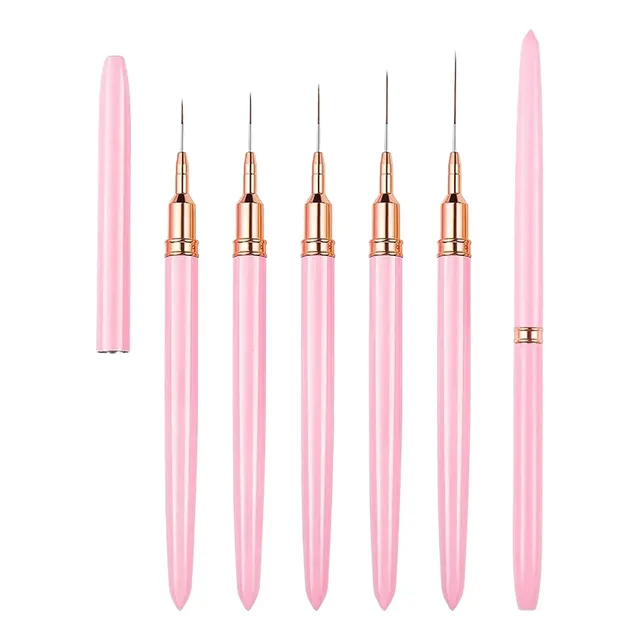 Set De Pinceles Delineadores Manicure Decoración De Uñas X5