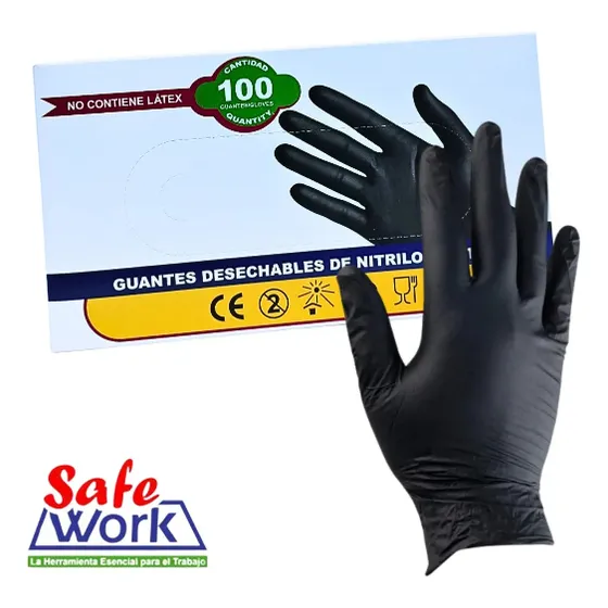 Guantes Nitrilo Safe Wuord Negro