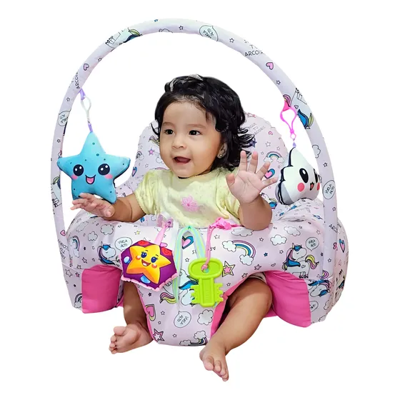 Asiento De Bebe Didáctico Con Sonajeros Y Arco Desmontable