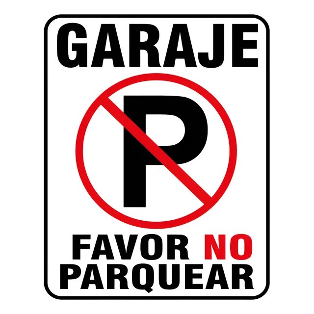 Aviso Letrero Plastico Prohibido Parquear 40x30cm Reflectivo
