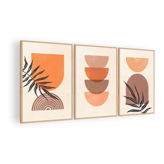 Cuadro Decorativo Minimalista Triptico Shapes 90x42 Mdf