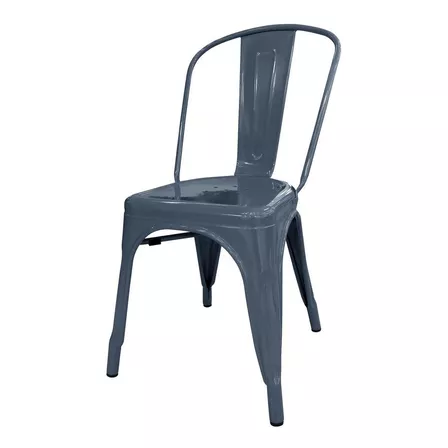 Silla de comedor DeSillas Tolix, estructura color gris azulado, 1 unidad