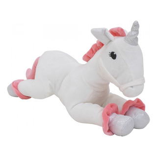 Unicórnio De Pelúcia Deitado Branco 40cm Fofy Unicórnio De Pelúcia Deitado Branco 40cm Fofy