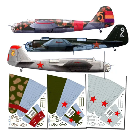 Tupolev Sb-2 Escala 1.33 X 3 Esquemas Papercraft