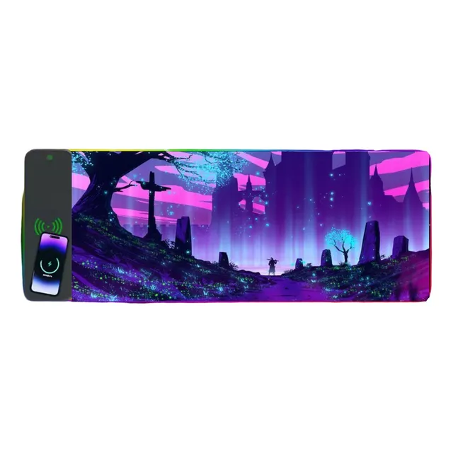 Mouse Pad Gamer Xl Rgb Antideslizante Con Carga Inalámbrica