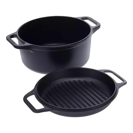 Combo Cooker Olla Plancha Fundicion 5.7 L Victoria Cast Iron