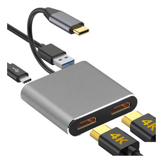 Hub Usb C Para Hdmi - 4 Em 1 - Dois Monitores - Hi-prime Hub Usb C Para Hdmi - 4 Em 1 - Dois Monitores - Hi-prime