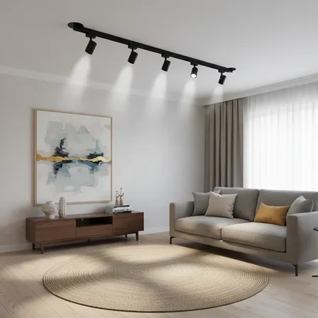 2m Trilho Eletrificado 6 Spots Led 10w Direcionável Sobrepor