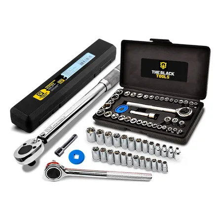 Torquímetro Estalo 1/4 Crv 0,5 A 2,5 Kgf Com Kit 40 Peças Prateado