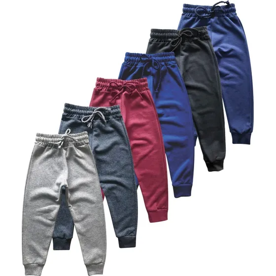 Kit 6 Calças De Moleton Flanelada Infantil Menina/ Menino