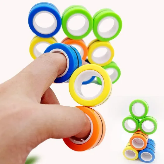 Conjunto De Aneis Magnéticos Anti Stress Colorido