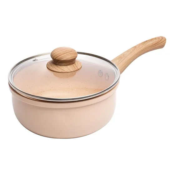 Panela Antiaderente Cerâmica De Indução Bege 18cm - Lyor