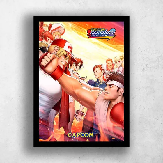 Quadros Decorativos Game Capcom Fighting Collection 2 Capcom Fighting Collection 2 - 01 Preto