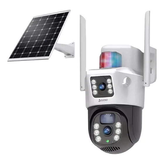 Cámara De Seguridad Doble Suono Domo Con Panel Solar Hd Ptz