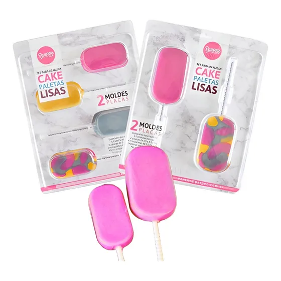 Set Molde/placa Para Cake Paleta Lisas Parpen X2