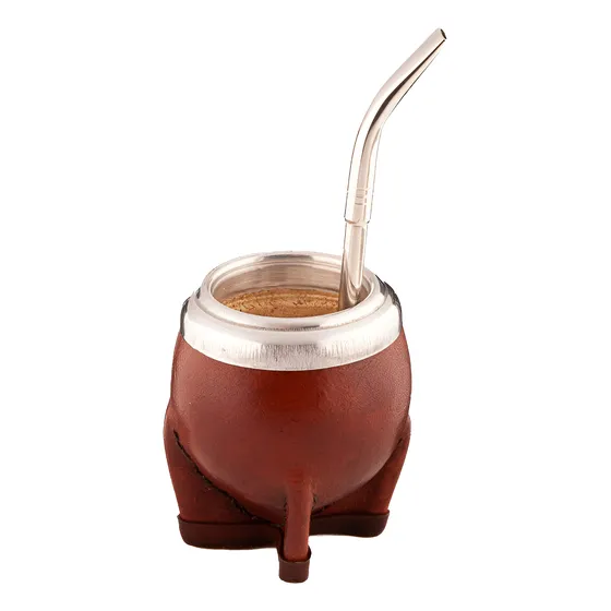 Mate Torpedo Uruguayo Calabaza Premium + Pico Loro Aceroinox Color Marrón