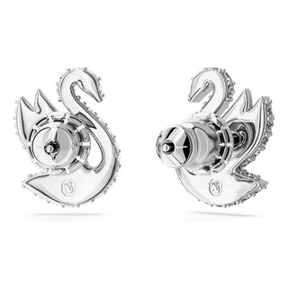 Rodio Con Botón De Cisne Icónico De Aretes Rodio Con Botón De Cisne Icónico De Aretes