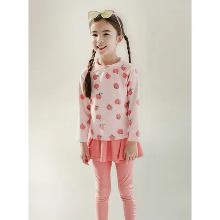 Traje De Baño Manga Larga Spf Uv50+ Falda Pantalón Melocotón