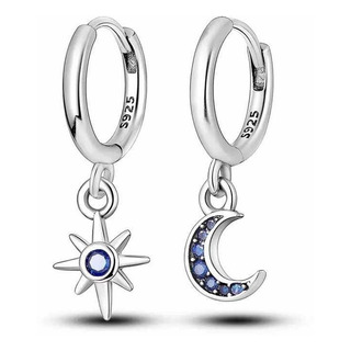 Aretes Plata S925, Luna Y Estrella, Pavé De Zirconias, Hoops Aretes Plata S925, Luna Y Estrella, Pavé De Zirconias, Hoops