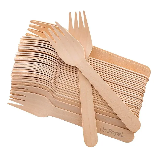 Tenedor Madera Ecológicos Catering Delivery X 50 U. Tjar