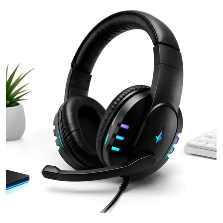 Headset Gamer Com Microfone Cancelamento De Ruído Rgb Preto