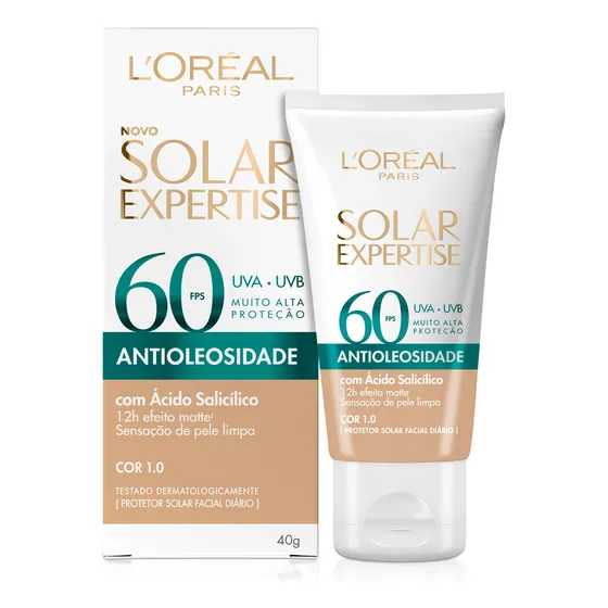 Protetor Solar Loréal Paris Antioleosidade FPS60 Cor 1.0 40G