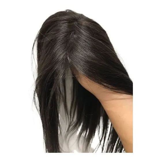 Topo Capilar Natural Castanho Prótese 65cm C/ Tic Tac Volume