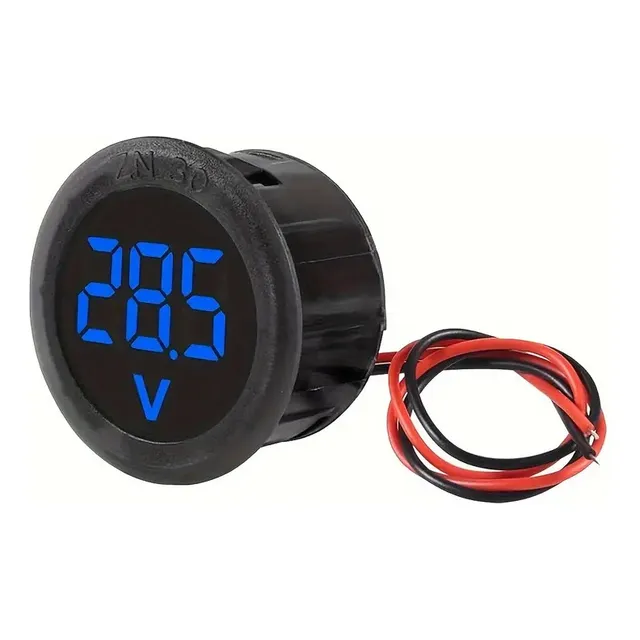 Medidor Digital Voltímetro Panel Led Carro 100vdc Lcd Azul