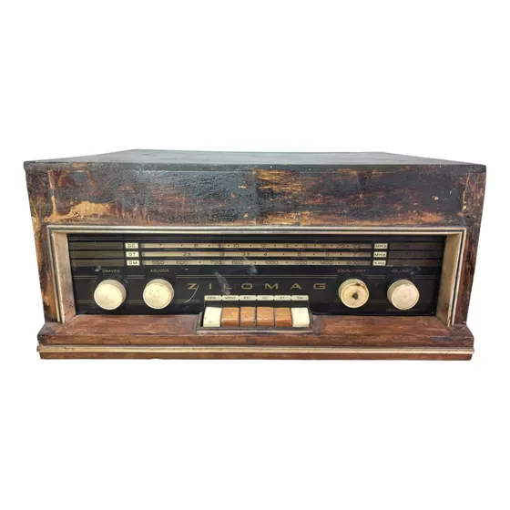 Radio Zilomag Antigo Radio Vitrola Ler Descrição